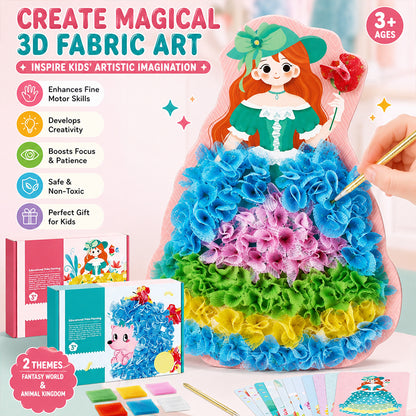 🎨 Kids 3D Fabric Poke Art Kit – Screen-Free Creative Fun