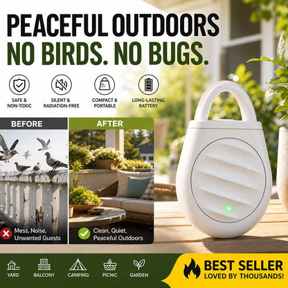 🐦No more trouble from birds, beasts and locusts！Portable Ultrasonic Bird Repellent Keychain