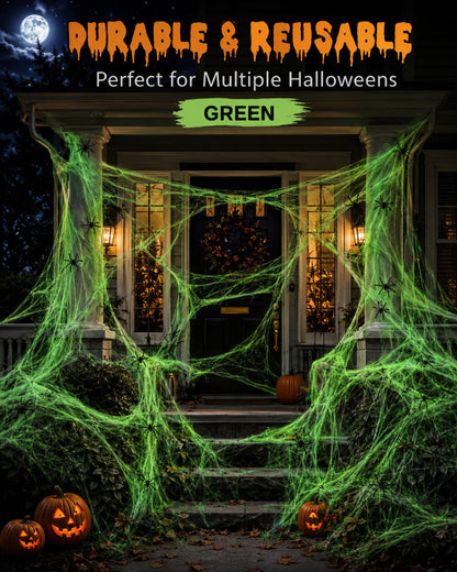 ⏰Limited Offer 50% OFF!🔥Halloween Scary Party Decoration Spiders & Stretchy Cobweb (offer)