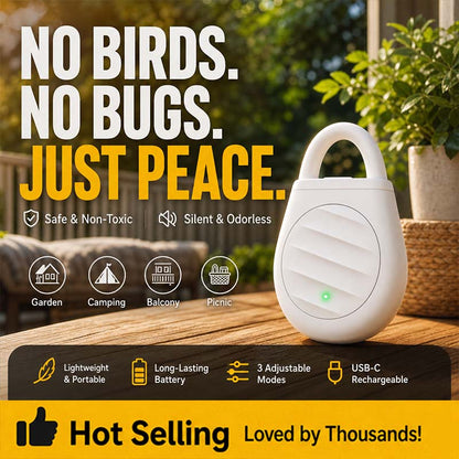 🐦No more trouble from birds, beasts and locusts！Portable Ultrasonic Bird Repellent Keychain