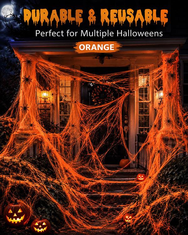 ⏰Limited Offer 50% OFF!🔥Halloween Scary Party Decoration Spiders & Stretchy Cobweb (offer)