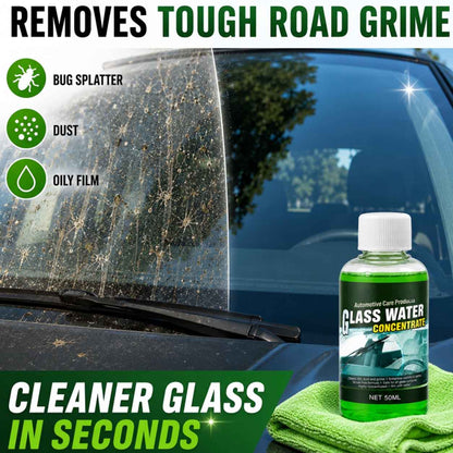 🔵 Glass Concentrate – 10ml makes 1L, cuts bugs & grime, streak-free.