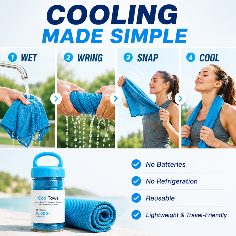 🔥🥳2026 HOT SALE!❄️Water-Activated Cooling Towel | Instant Icy-Feel Relief
