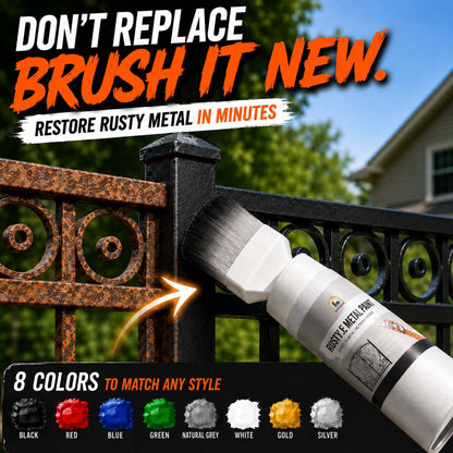 🅱️Water‑Based Metallic Silver Paint with Built‑in Brush – No extra brush needed. Covers scratches & stains in one simple spray! 🏠