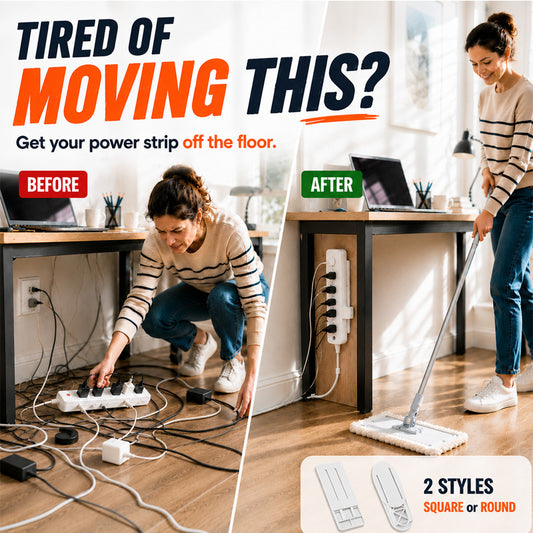 No-Drill Wall Mount Fixator — Lift Power Strips, Routers & Daily Essentials Off Your Floor