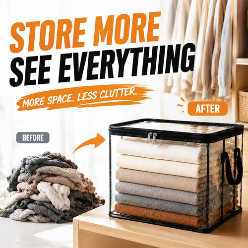 💥LAST DAY BUY 3 GET 1 FREE!! 🏠 Transparent Large-Capacity Dustproof & Moisture-Proof Storage Bag – Perfect for Clothes, Toys, Books & More ✨