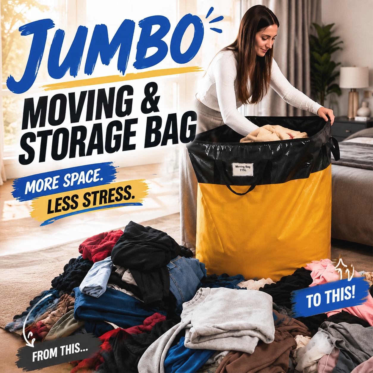 🥳2026 HOT SALE🥳💞50K+ SOLD!📦🔥 50% OFF! Collapsible Storage & Moving Bag – Heavy‑duty PE, water‑resistant. 🏠✨