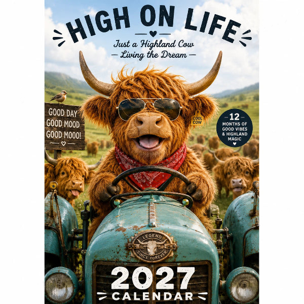 🔥2027 Funny Highland Cow Wall Calendar | A4 Hanging Calendar | Designed by Isabel Kline (offer)