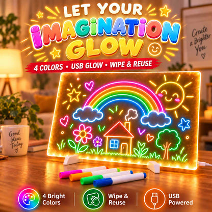 🔥✨ LED Note Board 🎨Perfect for messages, reminders & creative fun 🖍️