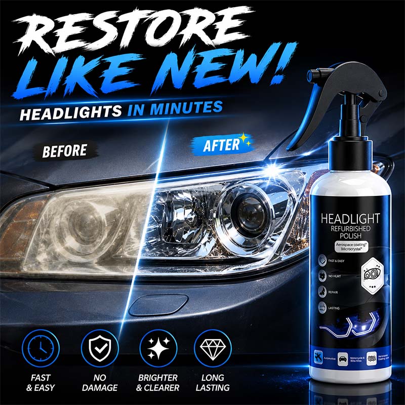 🥳Professional Car Headlight Restoration Kit – Removes yellowing & scratches instantly. No sandpaper, no tools – just spray & wipe! ✨🔧