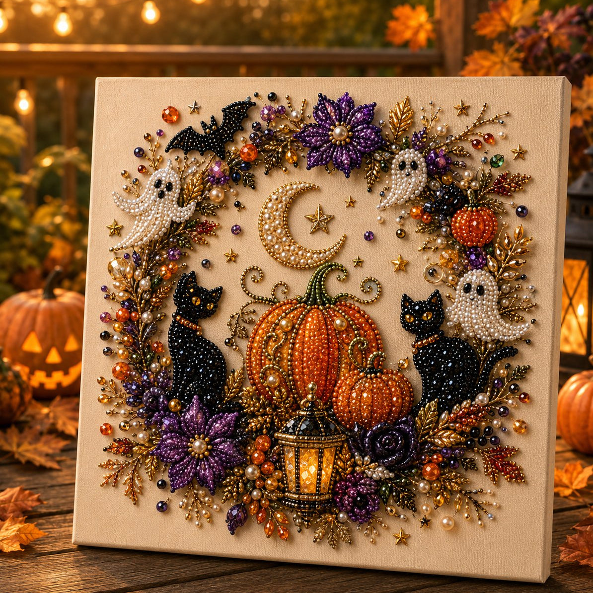 🔥50% OFF  👻✨ Halloween Pearl Art DIY Kit – Turn Tiny Pearls into Spooky-Cute Magic