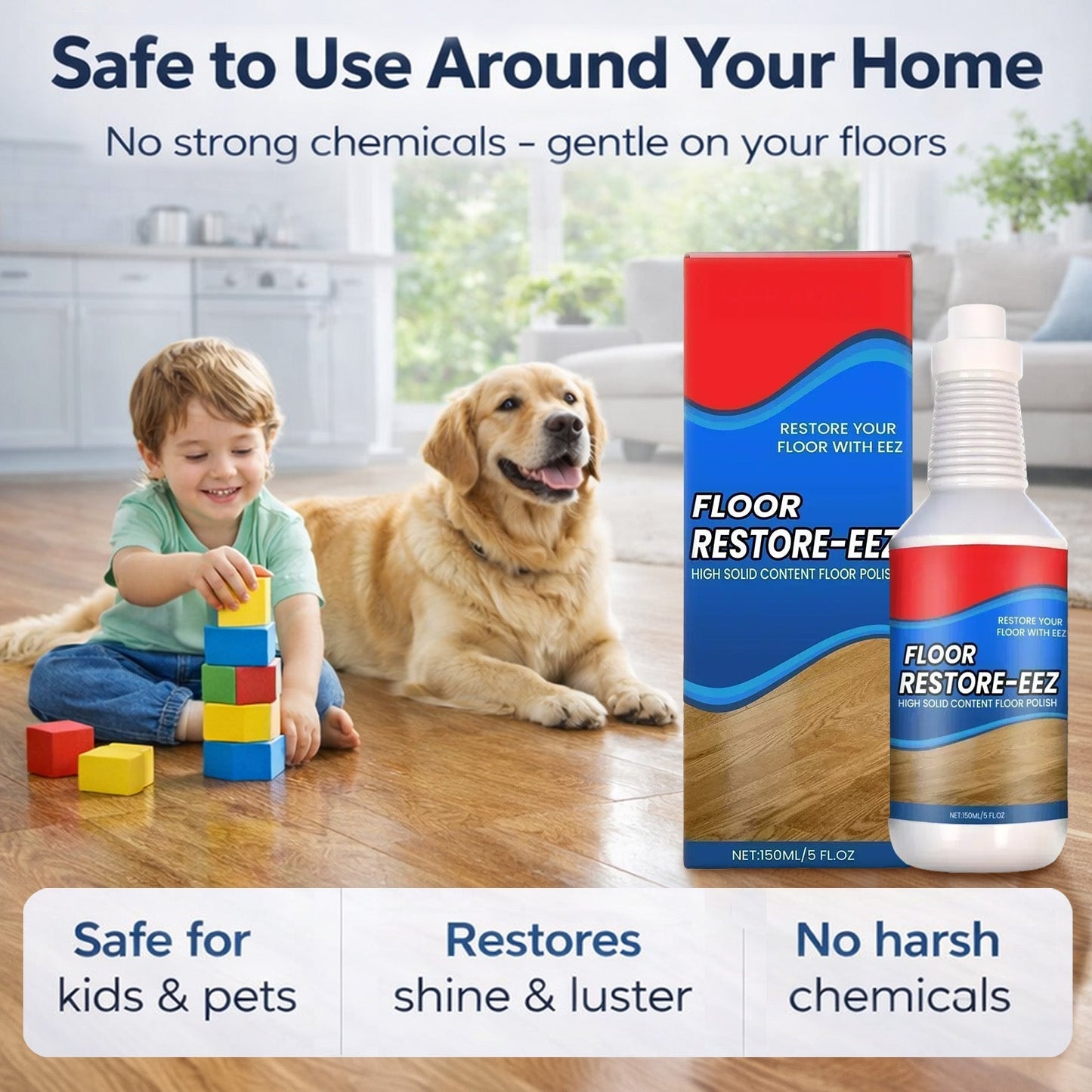 Timbe™ Floor Restorer – Fast-drying, non-toxic shine. ✨