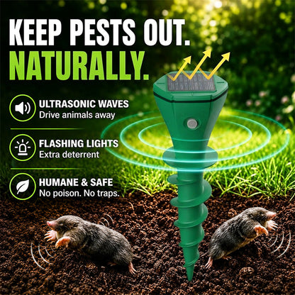 🔥Hot Sale 50% OFF☘️Vodlans™ Solar Powered Waterproof Screw Mole Repellent