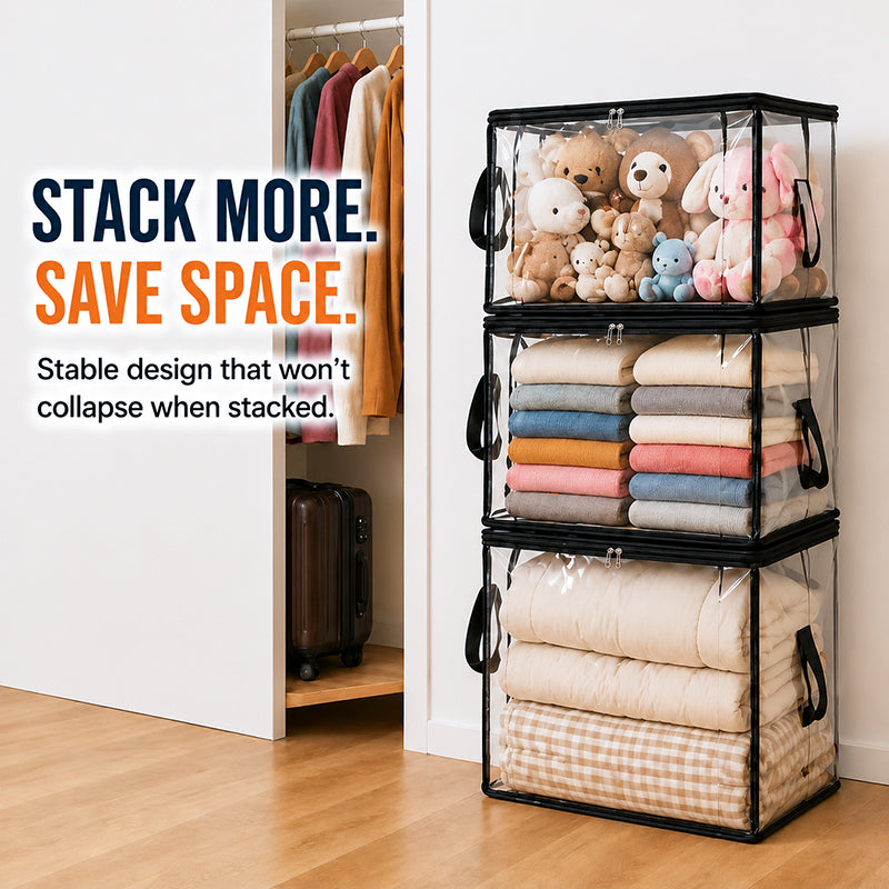 💥LAST DAY BUY 3 GET 1 FREE!! 🏠 Transparent Large-Capacity Dustproof & Moisture-Proof Storage Bag – Perfect for Clothes, Toys, Books & More ✨