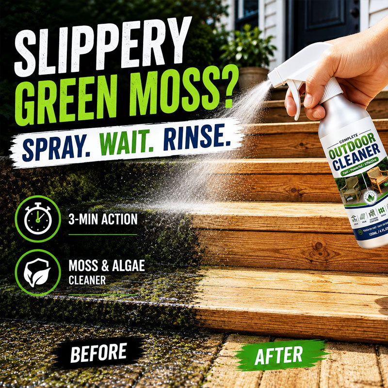 🌿 LIMITED-TIME 50% OFF! Outdoor Surface Cleaner Spray, Fast Acting Stain Remover for Patio, Wooden Furniture & Outdoor Surfaces