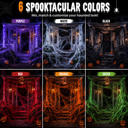 ⏰Limited Offer 50% OFF!🔥Halloween Scary Party Decoration Spiders & Stretchy Cobweb (offer)