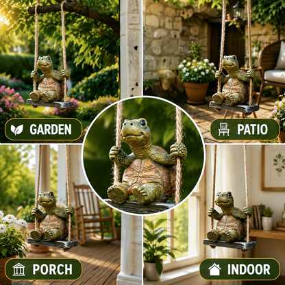 ⏳Time-Limited Special⏰Whimsical Turtle Swing Decor – A Charming Hanging Ornament for Garden, Patio & Indoor Spaces 🌿✨