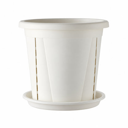 Plant Pot with Drainage Slots & Matching Saucer