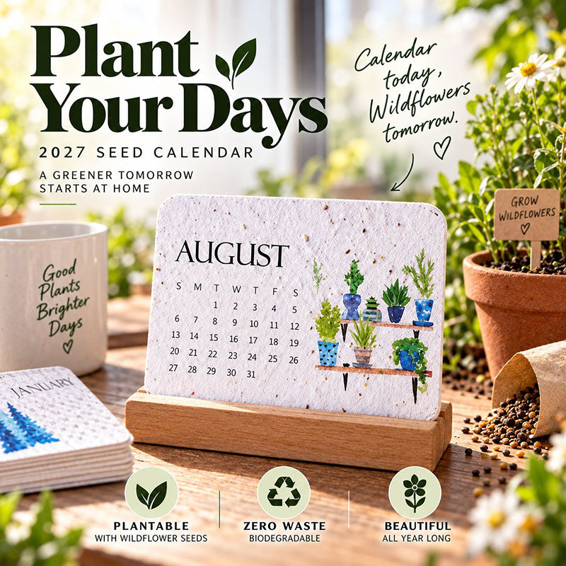🌱🇬🇧 2027 Plantable Desk Calendar — A Little Art. A New Beginning.📅