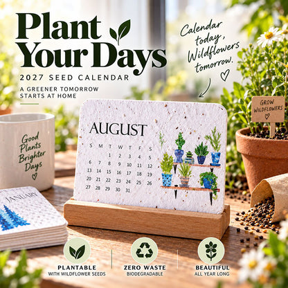 🌱🇬🇧 2027 Plantable Desk Calendar — A Little Art. A New Beginning.📅
