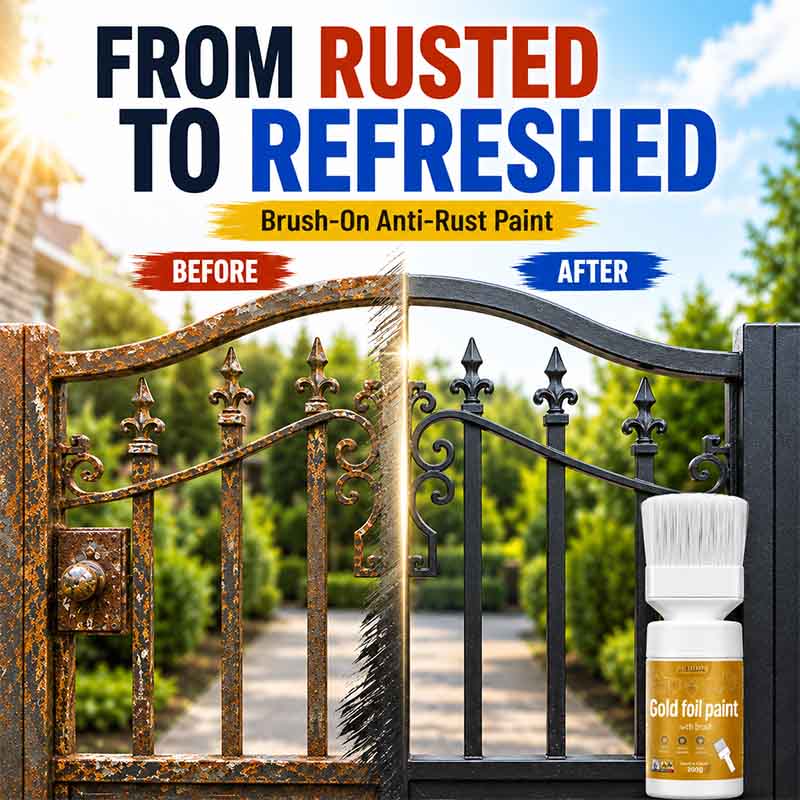 🥳Water‑Based Metallic Silver Paint with Built‑in Brush – No extra brush needed. Covers scratches & stains in one simple spray! 🏠🎨