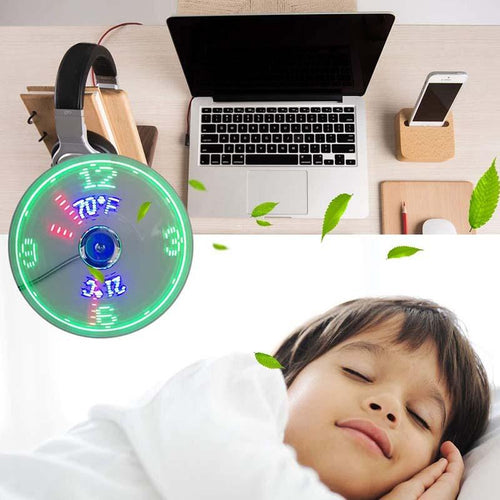 🔥2026 Hot Sale 50% OFF🔥USB Fan with LED Clock Lighting (Offer)