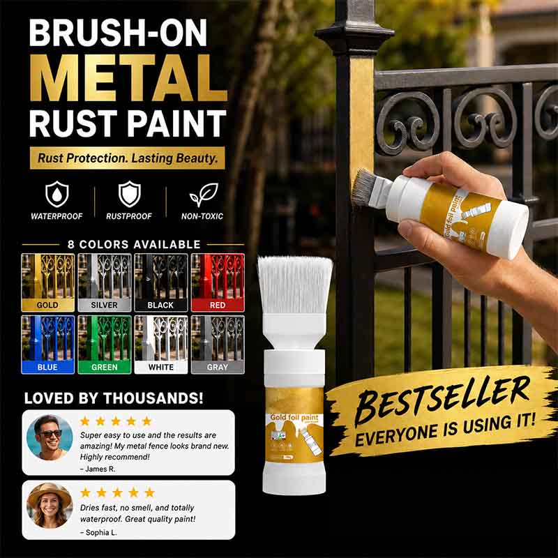 🥳Water‑Based Metallic Silver Paint with Built‑in Brush – No extra brush needed. Covers scratches & stains in one simple spray! 🏠🎨
