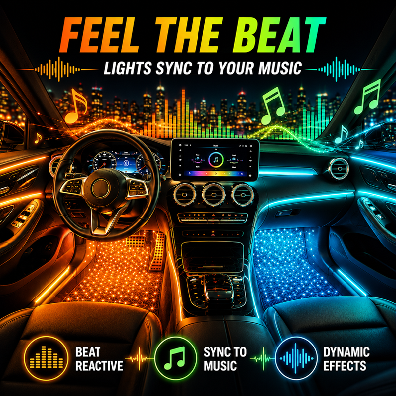 🌌 Timbe™ RGB Interior Car Lights — Luxury Ambient Glow Anywhere