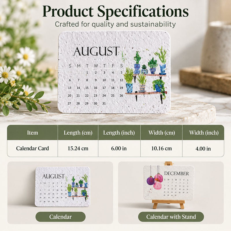 🔥 2027 Plantable Seed Paper Calendar — Use It, Then Grow It