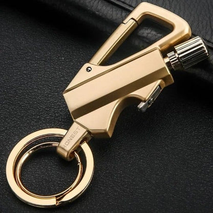 🔥 EDC Waterproof Fire Starter Keychain | Refillable Survival Lighter