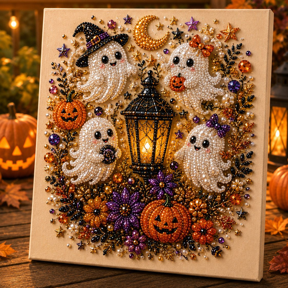 🔥50% OFF  👻✨ Halloween Pearl Art DIY Kit – Turn Tiny Pearls into Spooky-Cute Magic