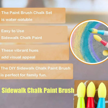 Timbe™ Sidewalk Chalk Paint Brush,Add Water to Brushes to Use,Easy to Use,Washable