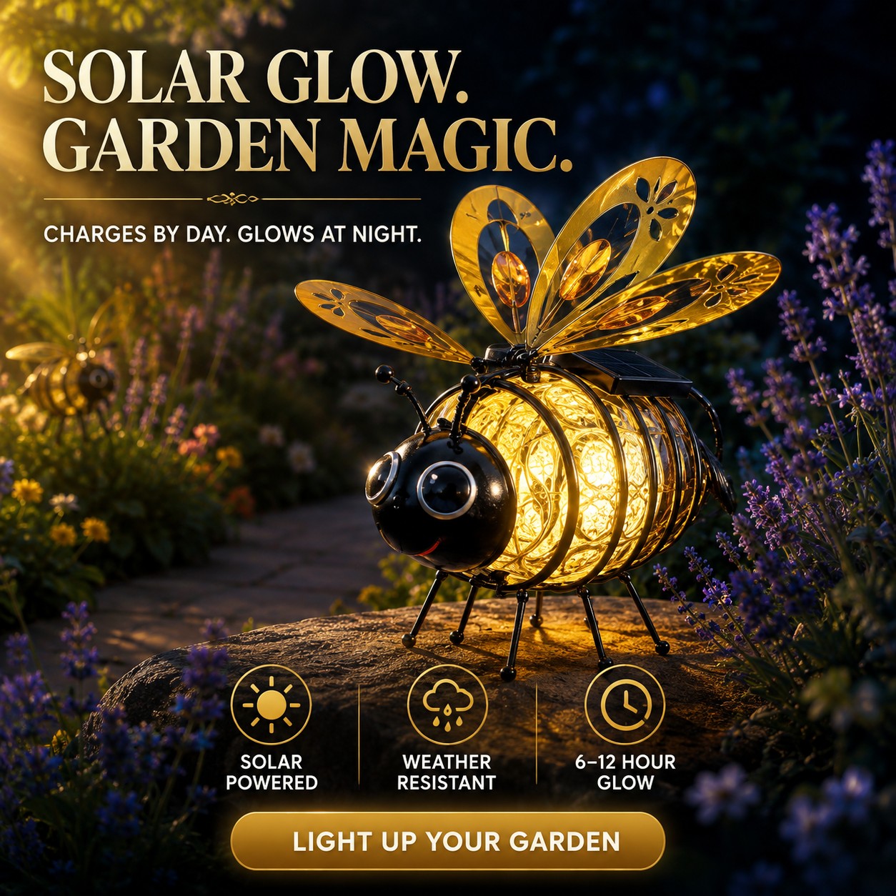 🐝 Solar Powered Hanging Bee Garden Light (offer)