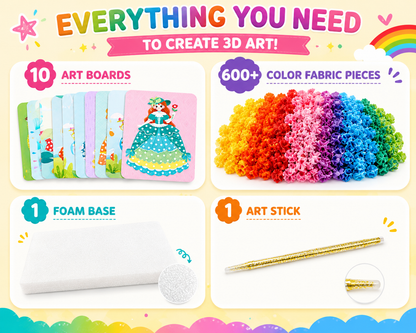 🎨 Kids 3D Fabric Poke Art Kit – Screen-Free Creative Fun