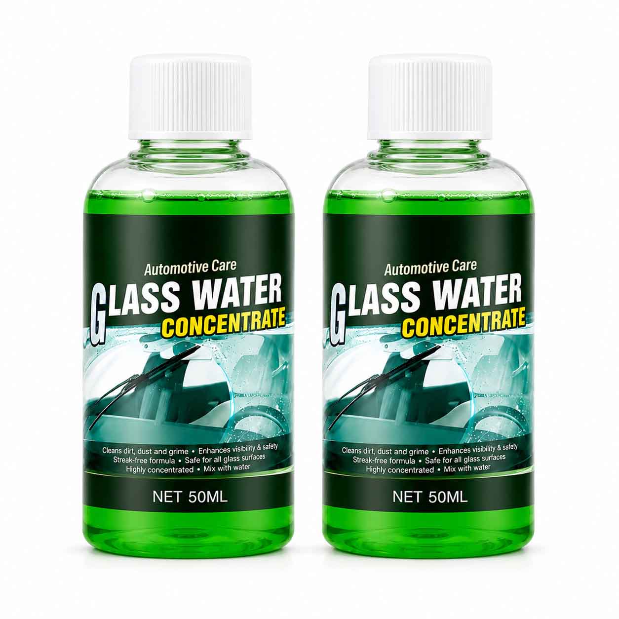 🔥 2 Bottles — Windshield + Windows + Mirrors