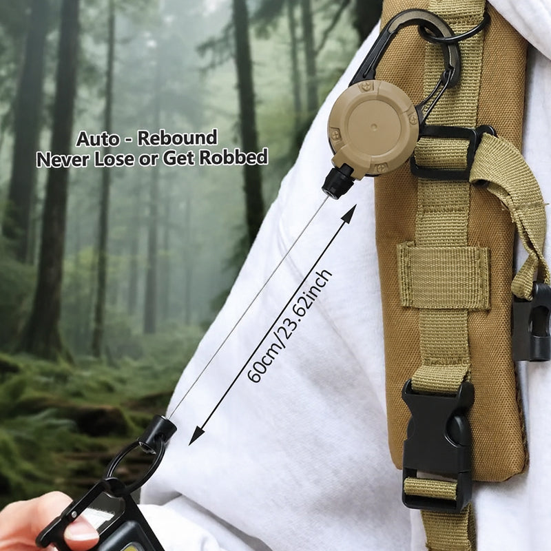 🎁3 In 1 New Multifunctional Retractable Pull Reel Carabiner Keychain