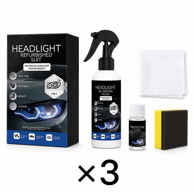 🥳Professional Car Headlight Restoration Kit – Removes yellowing & scratches instantly. No sandpaper, no tools – just spray & wipe! ✨🔧