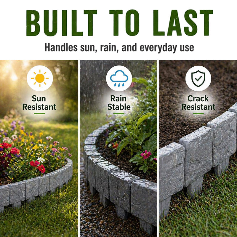 🌿✨Vodlans™ Stone-Look Edging Fence - Garden Edges That Stay Clean🏡♻️