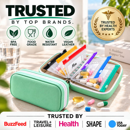 Timbe™ Modular Wellness Wallet – 7-Day Travel Pill & Vitamin Organizer Case