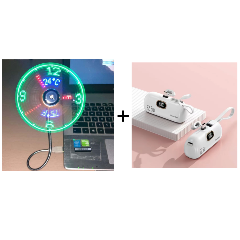 🔥2026 Hot Sale 50% OFF🔥USB Fan with LED Clock Lighting (Offer)