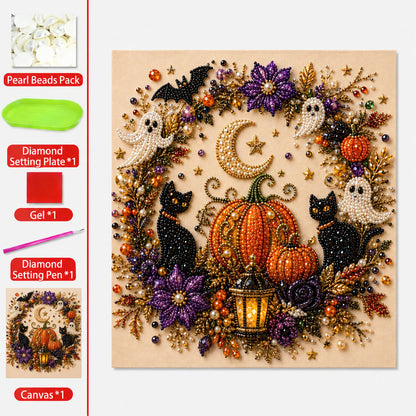 🔥50% OFF  👻✨ Halloween Pearl Art DIY Kit – Turn Tiny Pearls into Spooky-Cute Magic