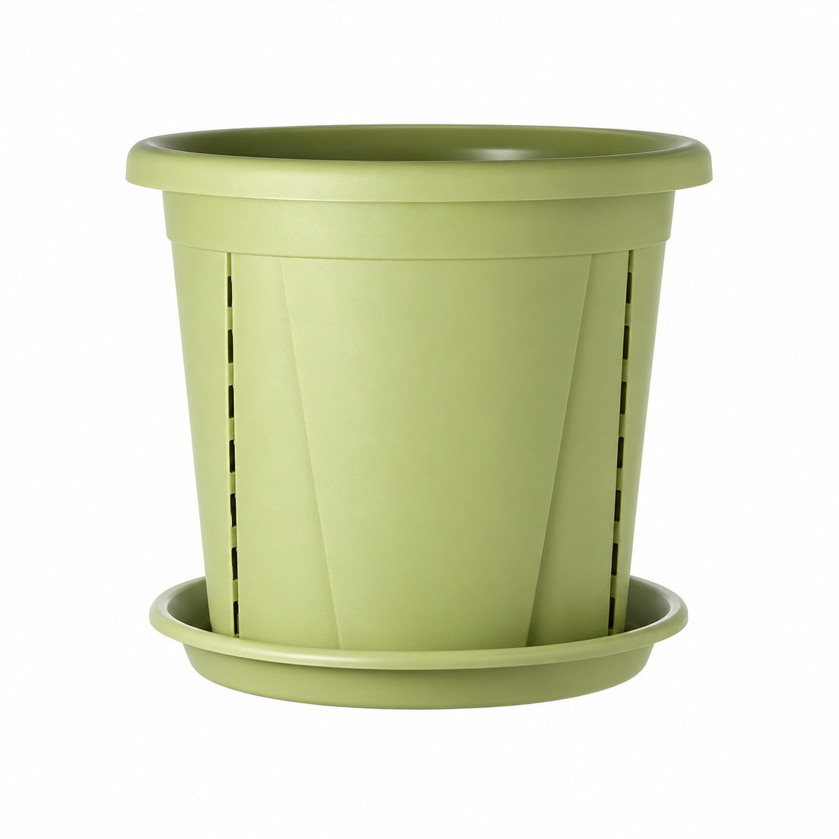 Plant Pot with Drainage Slots & Matching Saucer