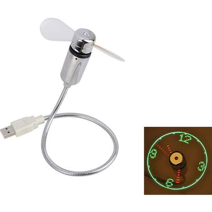 🔥2026 Hot Sale 50% OFF🔥USB Fan with LED Clock Lighting (Offer)