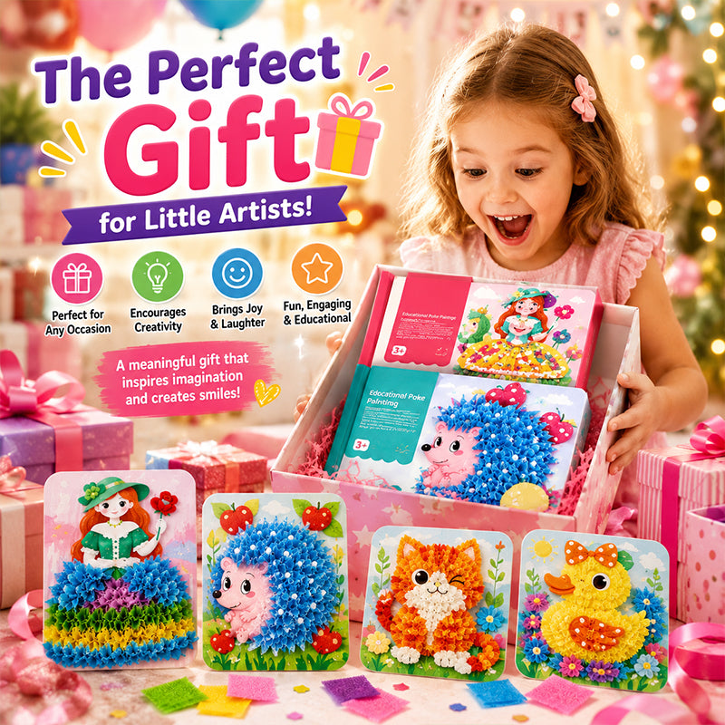 🎨 Kids 3D Fabric Poke Art Kit – Screen-Free Creative Fun