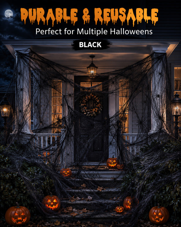 ⏰Limited Offer 50% OFF!🔥Halloween Scary Party Decoration Spiders & Stretchy Cobweb (offer)