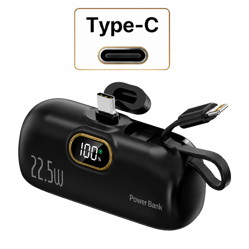 Pocket Power Bank with Built-In Cables | 22.5W Fast Charging (OFFER)