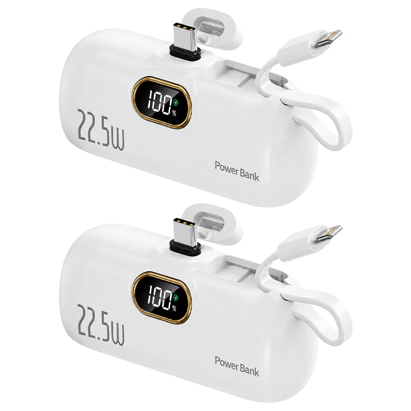 Pocket Power Bank with Built-In Cables | 22.5W Fast Charging (OFFER)