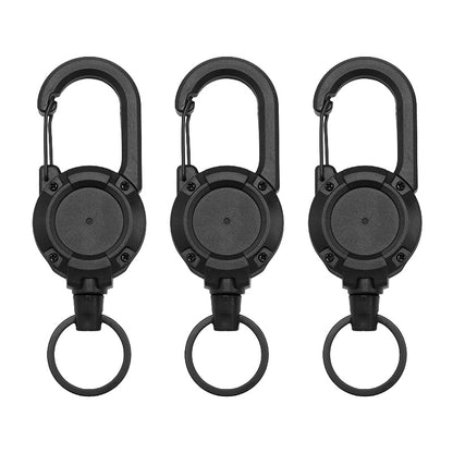 🎁3 In 1 New Multifunctional Retractable Pull Reel Carabiner Keychain