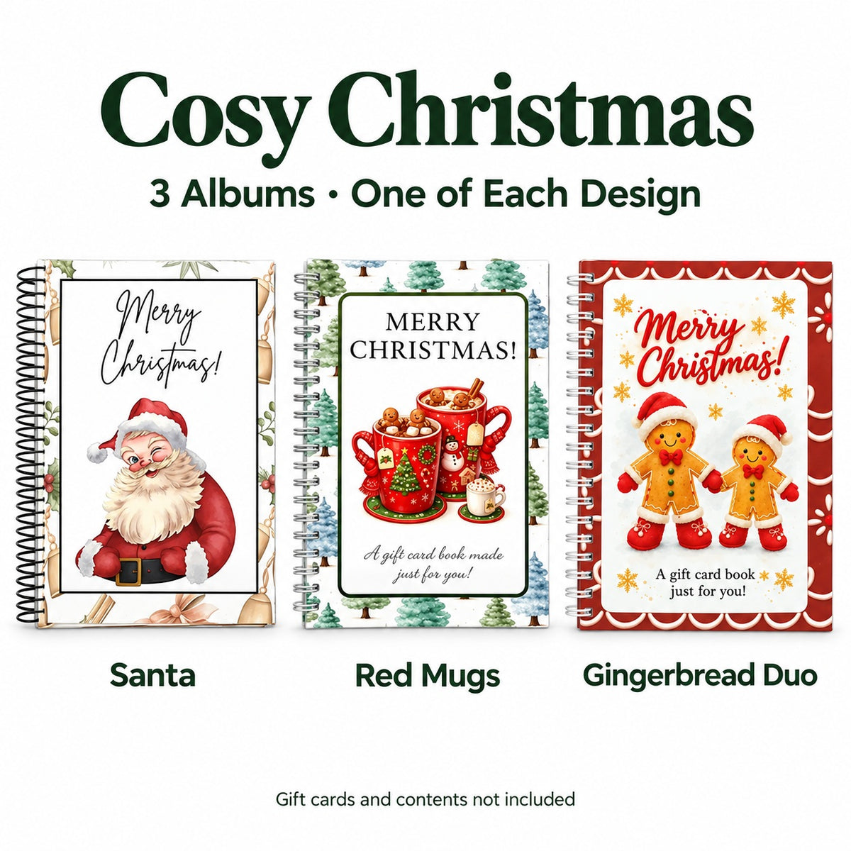 Christmas Gift Card Albums – Set of 3
