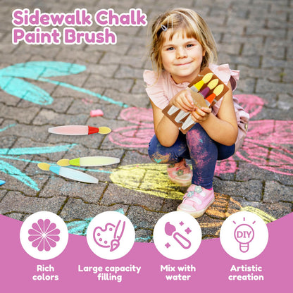 Timbe™ Sidewalk Chalk Paint Brush,Add Water to Brushes to Use,Easy to Use,Washable